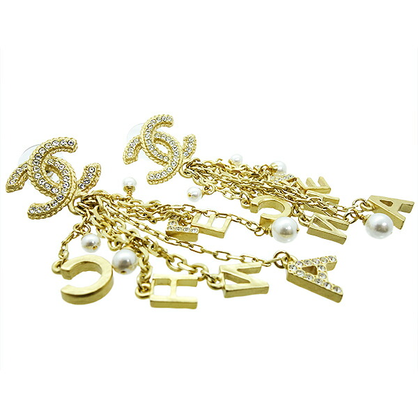 楽天市場】【中古】未使用 CHANEL シャネル ピアス ゴールド フリンジ