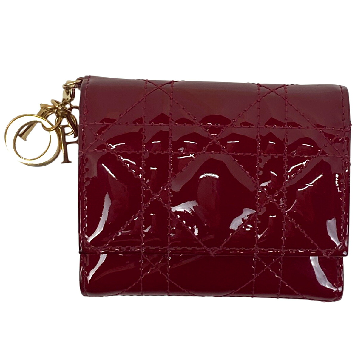 Christian Dior 二つ折り財布 Lady Dior パテントレザー p48 Dior
