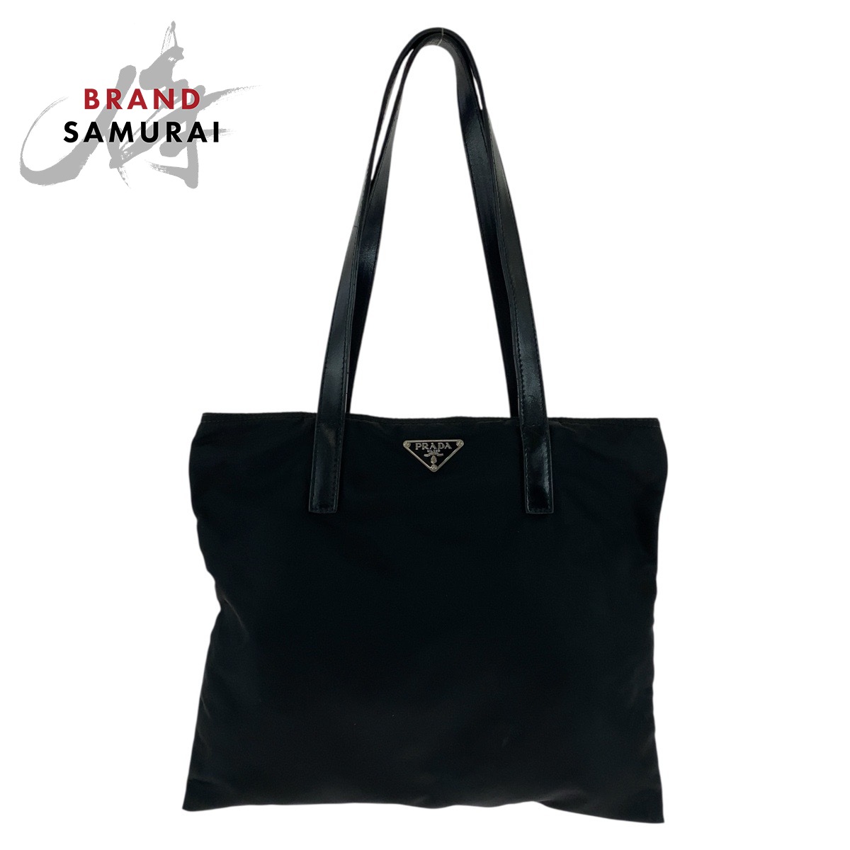 楽天市場】美品 PRADA プラダ テスート 三角ロゴプレート ブラック 黒