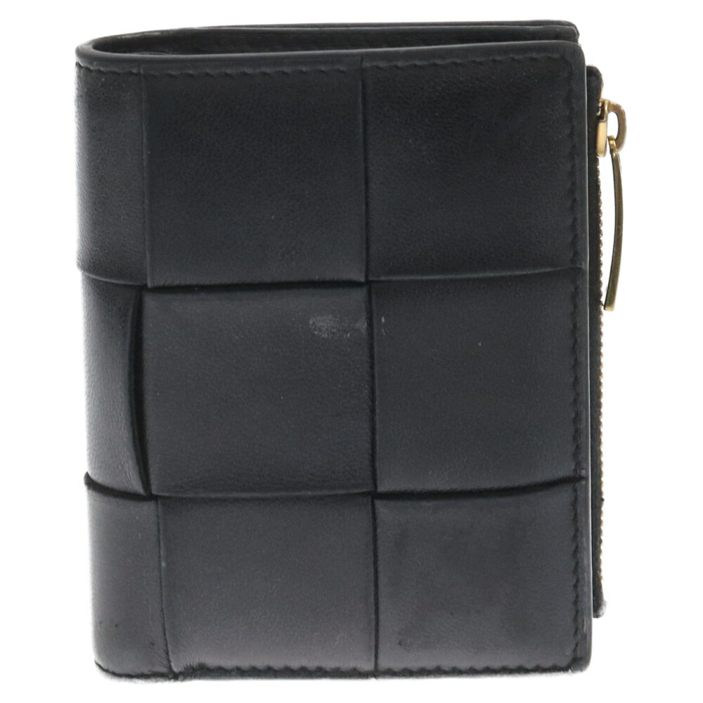 BOTTEGA 注文 VENETA 二つ折り財布 ブラック BOTTEGA VENETA ボッテガ