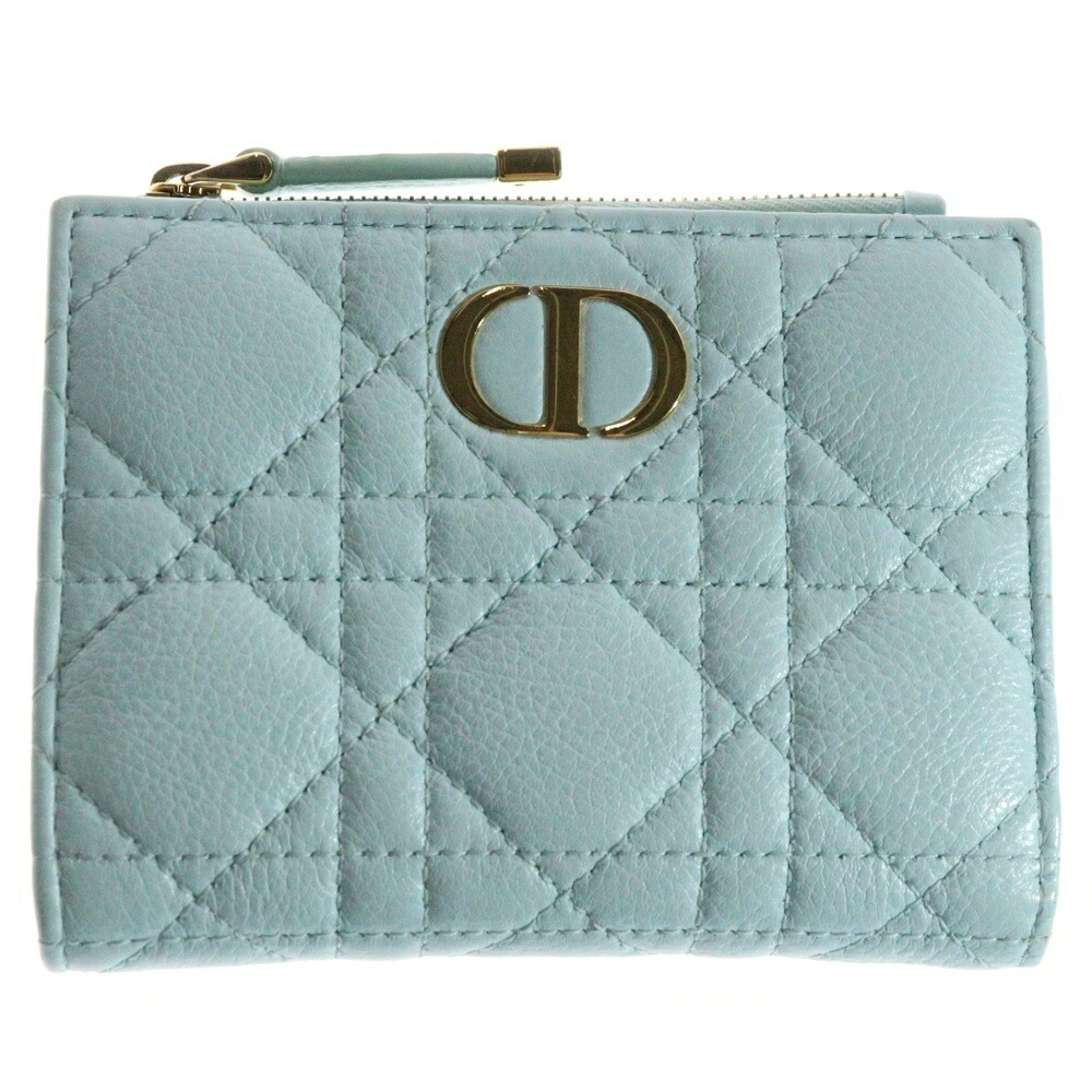 Lady Dior 三つ折り財布 水色 ブルー Lady Dior 三つ折り財布 水色