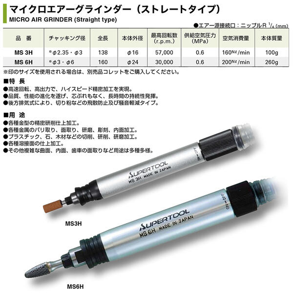楽天市場】スーパーツール マイクロエアーグラインダー