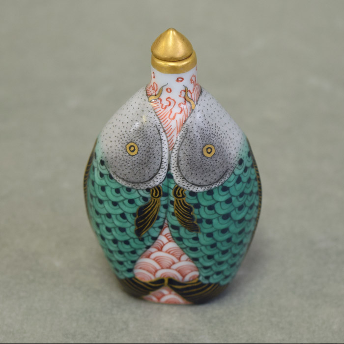 時代物 鼻炎壺 瑠璃硝子 鯉 時代物 鼻炎壺 瑠璃硝子 鯉 時代物 鼻炎壺