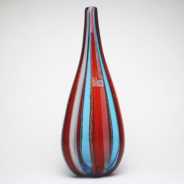 ベネチアグラス 金色と赤色の花瓶 高さ40cm 幅20cm 奥行20cm ベネチア