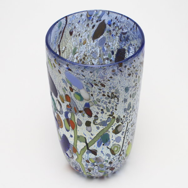 ベネチアングラス カラフルガラスボウル ウサギスタンド付き