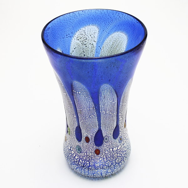 ☆大きなベネチアン アイアン 手吹き ガラス 花器 アンティーク