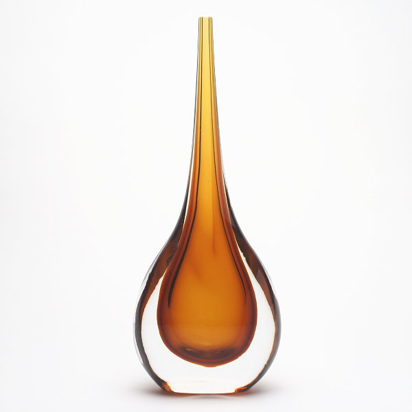 ベネチアグラス 金色と赤色の花瓶 高さ40cm 幅20cm 奥行20cm ベネチア