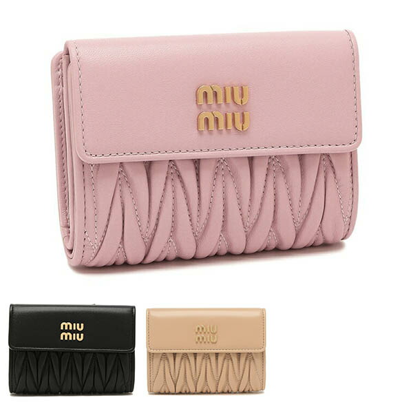 楽天市場】ミュウミュウ 三つ折り財布 マテラッセ ミニ財布 ブラック