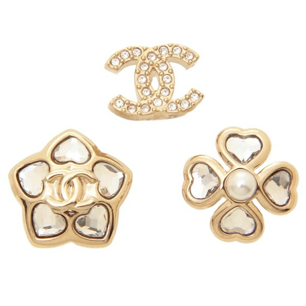 CHANEL CCロゴピアス 19Kゴールドパール AB2434 Y47880 CHANEL CC