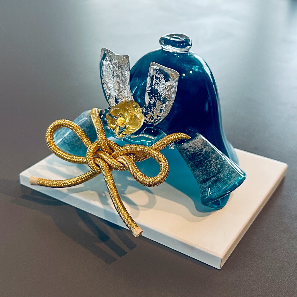 マルティグラス 義山飾り兜 台付き ガラス細工 マルティグラス 義山