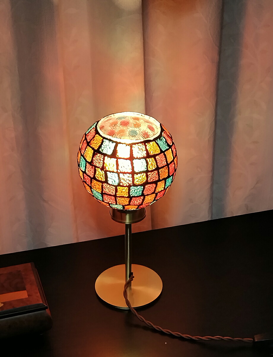 楽天市場】新製品 テーブルライト ガラス モザイク テーブルランプ