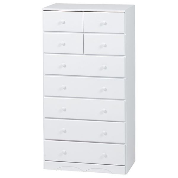 チェスト タンス 約幅60×奥行37×高さ116cm ホワイト 木製 桐材