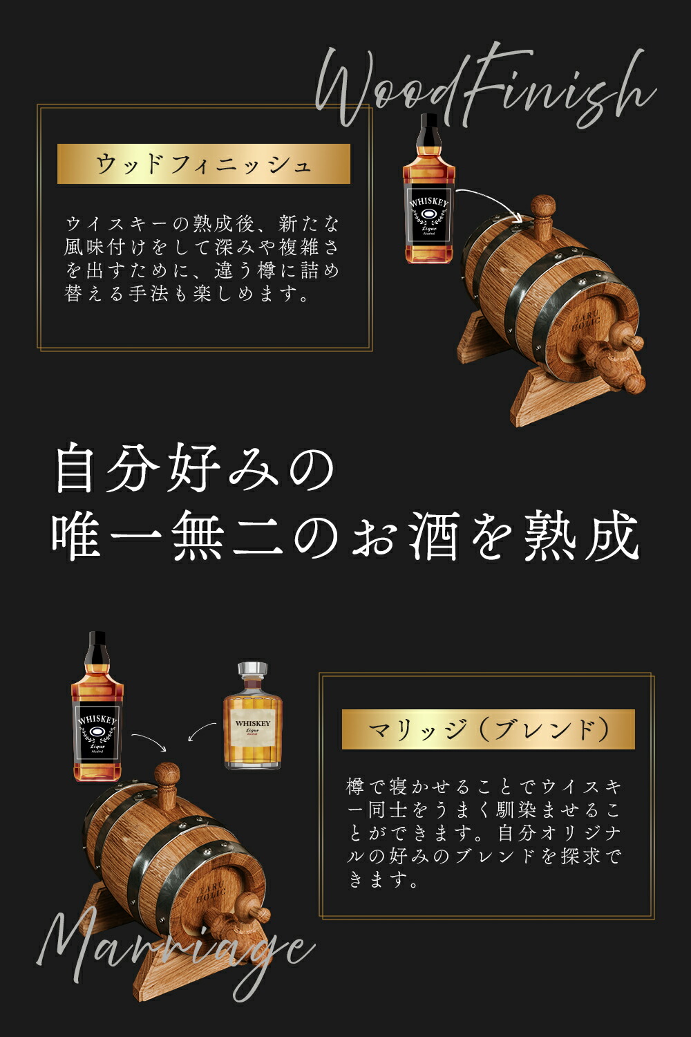 楽天市場】タルホリック ミニ樽 ヨーロピアンオーク樽 TARU HOLIC 1L