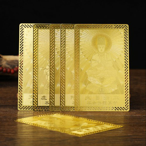 純金カード 99999刻印 福の神デザイン 2枚 総重量5.0g 遺品整理 純金