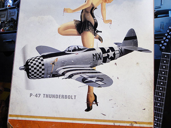 楽天市場】ピンナップガール ＆ 戦闘機 U.S.ヘヴィースチールサイン
