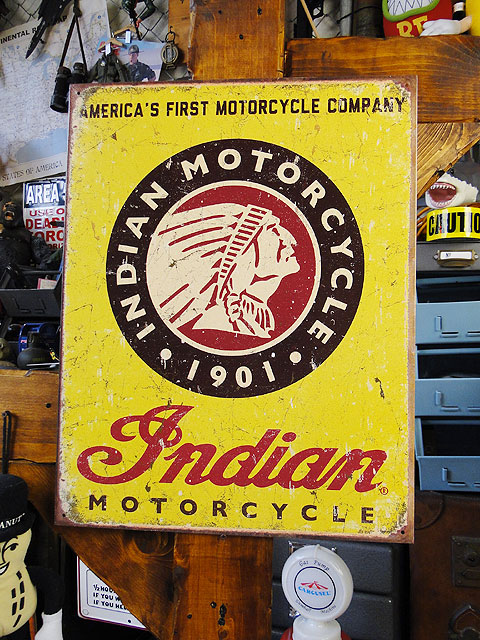 楽天市場】インディアンモーターサイクル ブリキ看板 （Since 1901