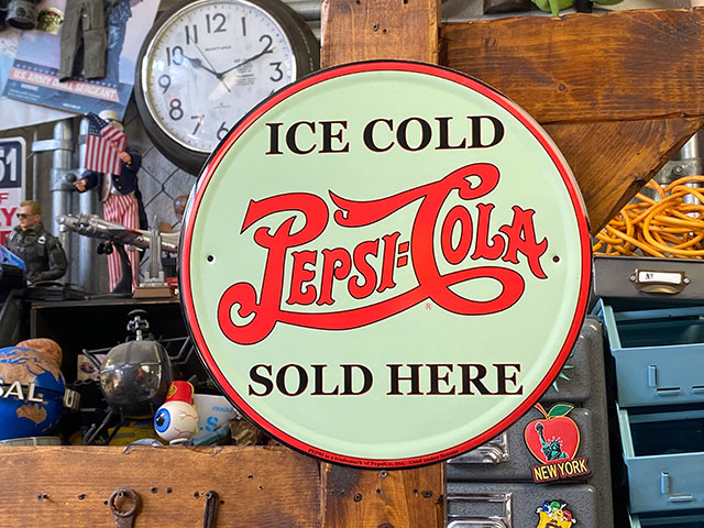 レア！ ペプシコーラ ダブルドットロゴ ウオールクロック 時計 看板