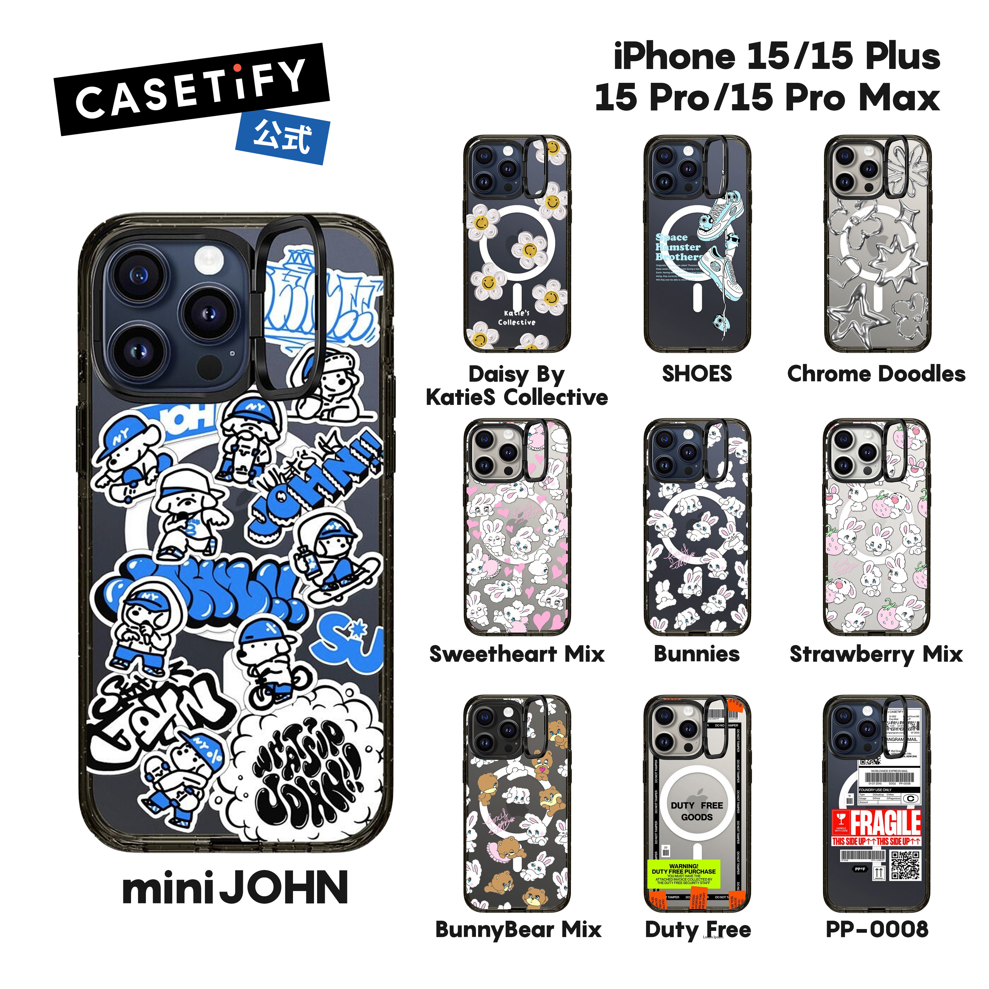CASETiFY iPhone15星型デザイン(スマホスタンドカードケース付