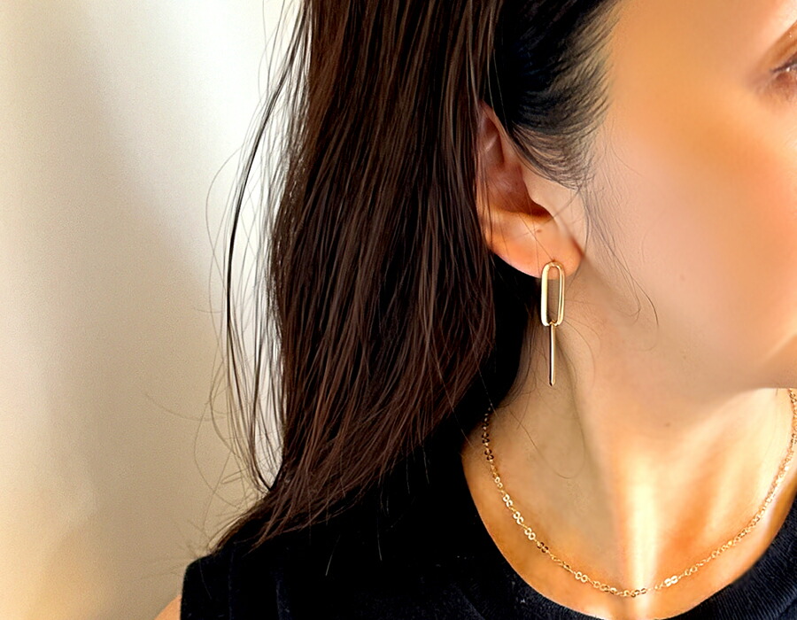 新品 K18シンプルフープピアス(リングピアス) サイズ2mm×10mm 片耳分