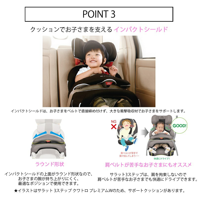 エールべべ さらっと 3 ステップ ジュニアシート インパクトシールド
