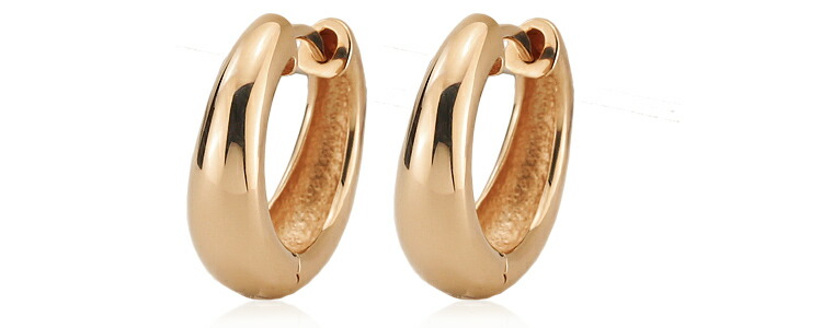 楽天市場】K18PG ピンクゴールド 中折れ式フープピアス(14.5mmペア