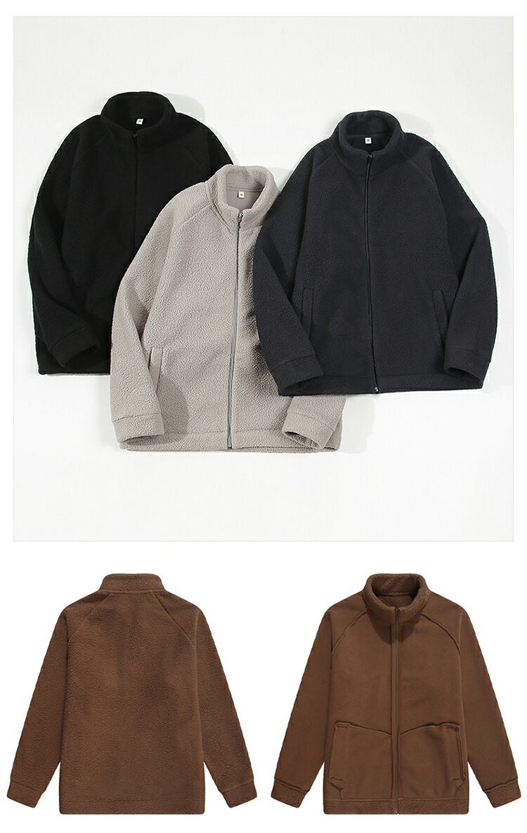楽天市場】フリースジャケット ボア コート ボアジャケット ジップ