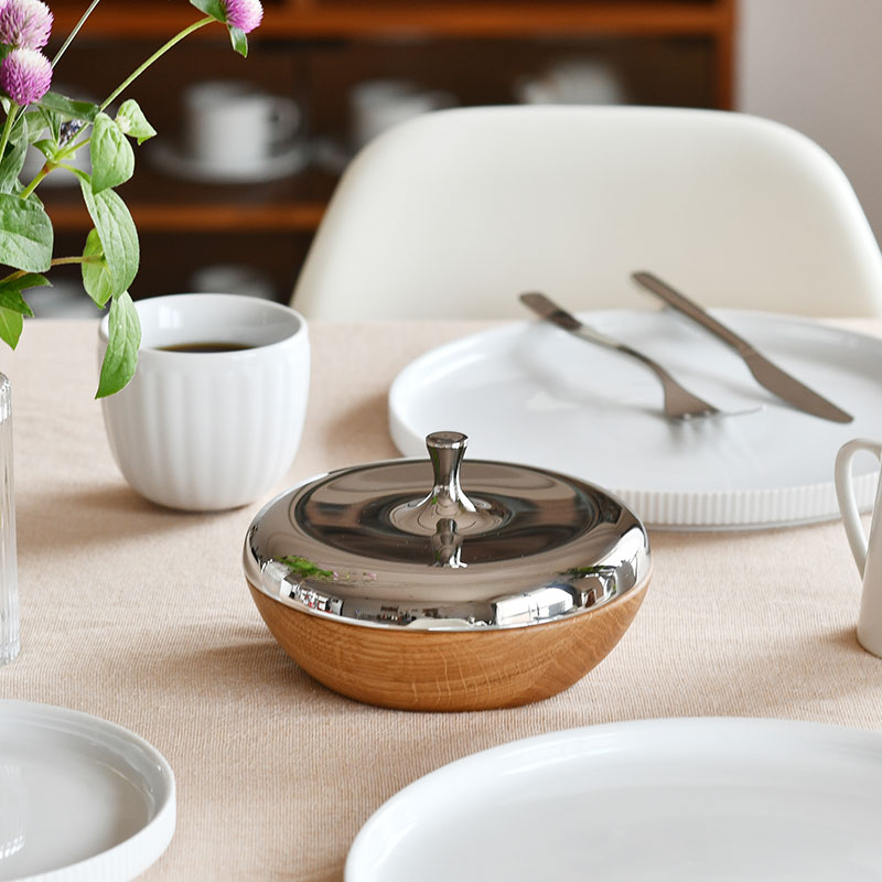 EU506 【白木屋謹製】純銀 鶴形 ボンボニエール 幅7.1cm 重35g 純銀刻 共箱