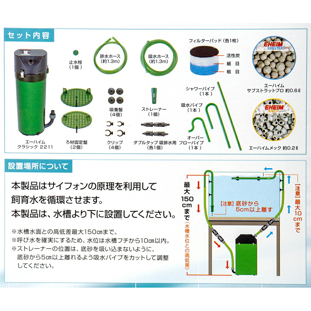楽天市場】外部フィルター エーハイム クラシックフィルター 2211