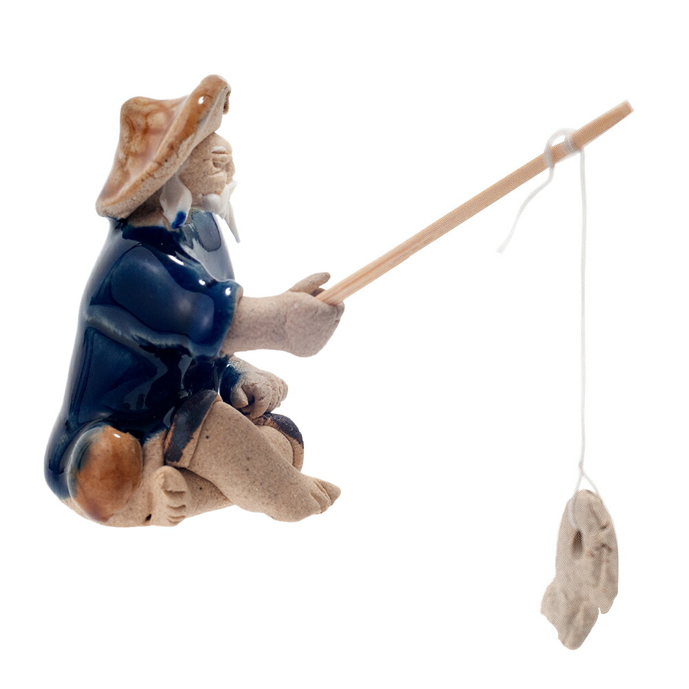 楽天市場】サンミューズ 魚釣り爺さん 青 アクアリウム テラリウム