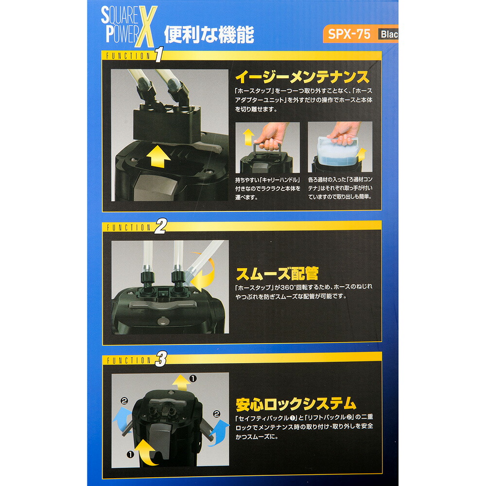 楽天市場】テトラ スクエアパワーエックスフィルター SPX−75