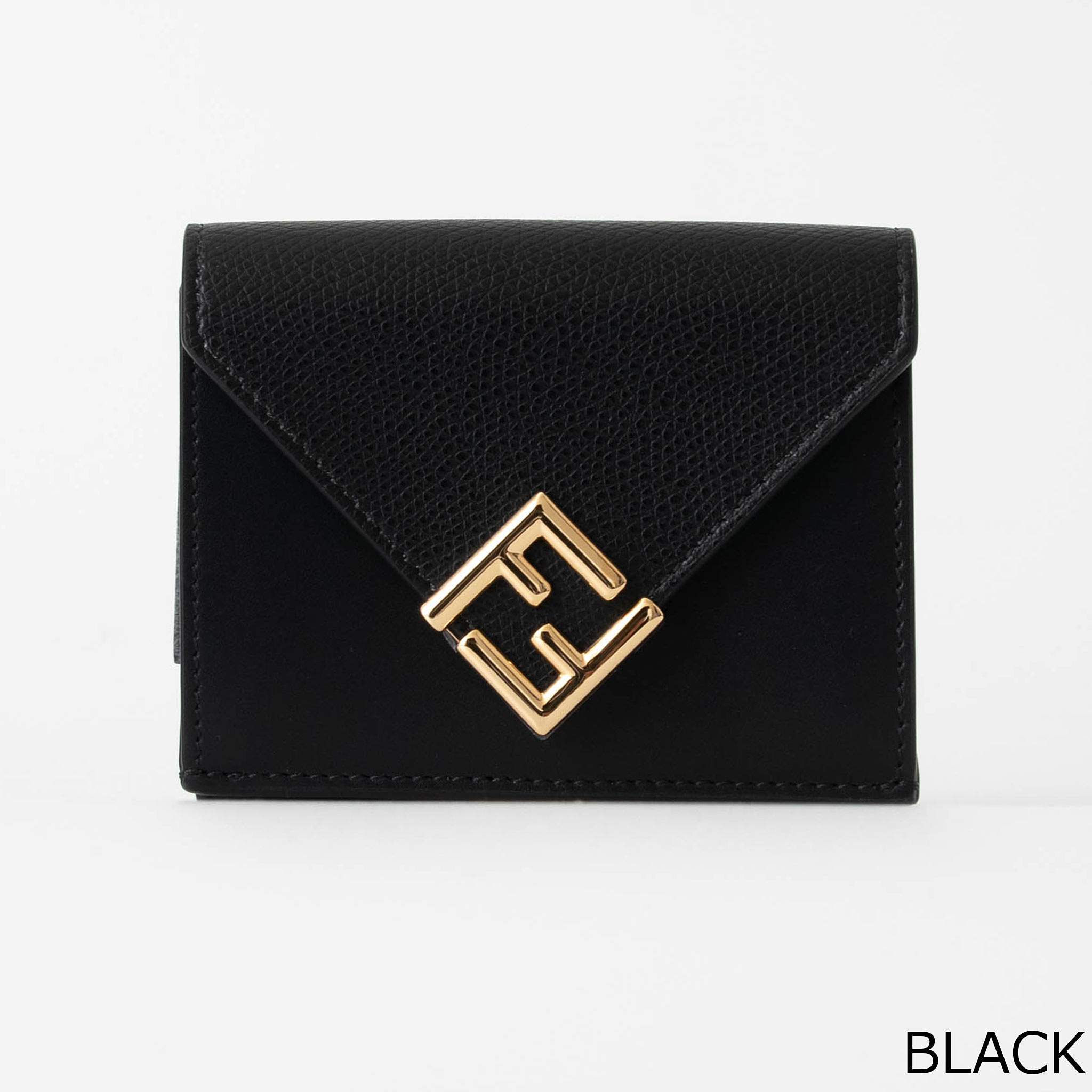 美品 現行 フェンディ 保存箱袋付 FFダイヤモンド バイカラー 三つ折り