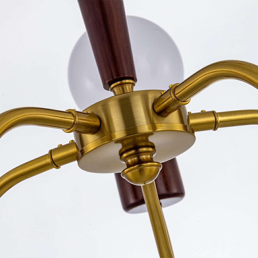 楽天市場】ペンダントライト シャンデリア レトロ 木 真鍮 LED対応 5灯