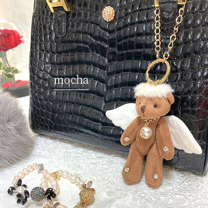 楽天市場】【送料無料】バックチャーム エンジェルベアー キーホルダー