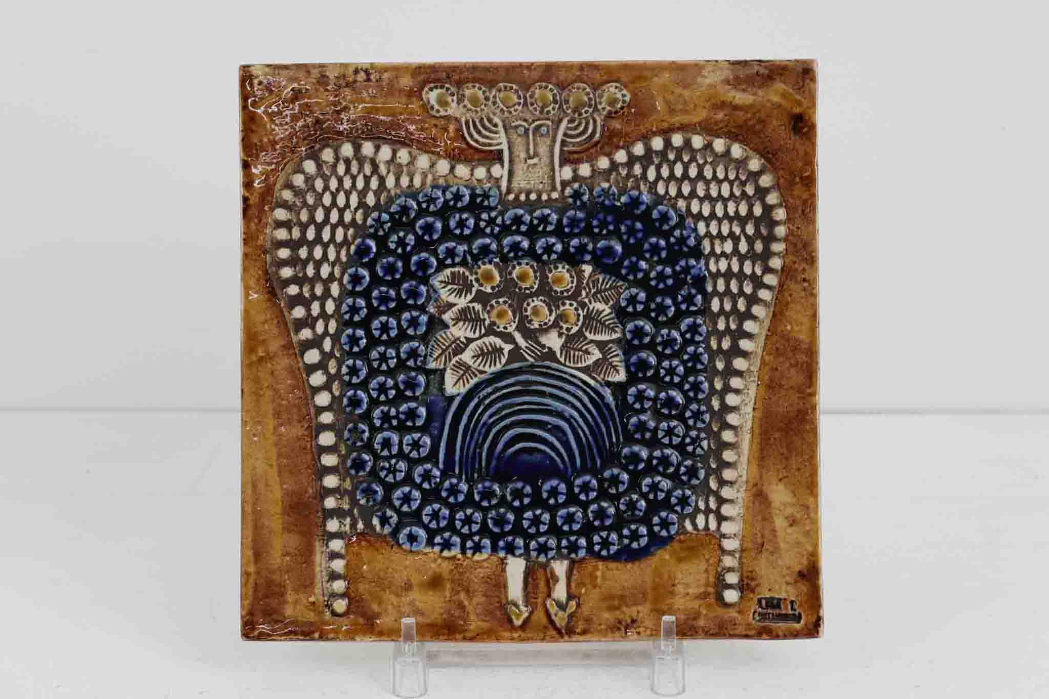 リサラーソン 陶板 「象」②UNIK Lisa Larson (アラビア カイボイスン