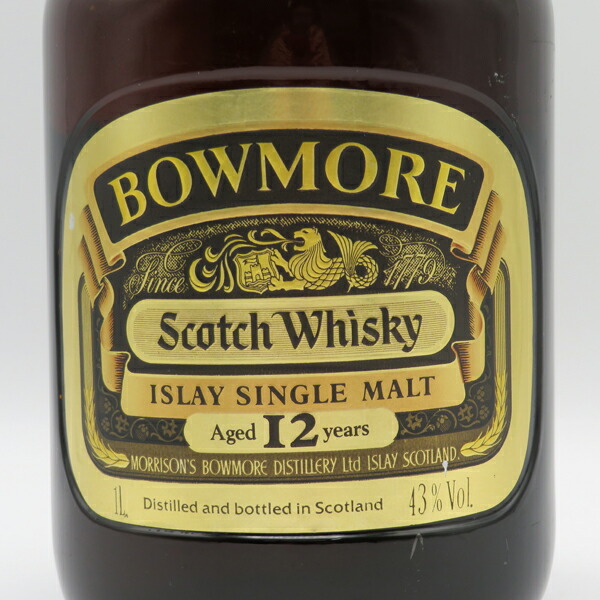 楽天市場】【レトロ】ボウモア12年 ダンピーボトル 43度 1000ml （箱