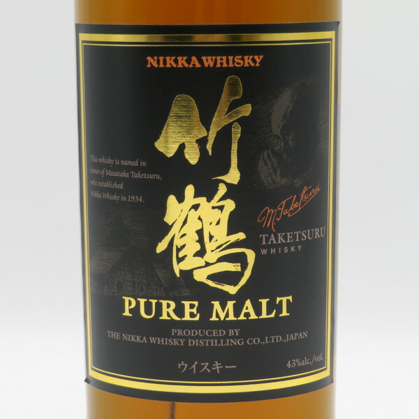 楽天市場】竹鶴NV 黒ラベル ピュアモルト 43度 700ml （箱なし