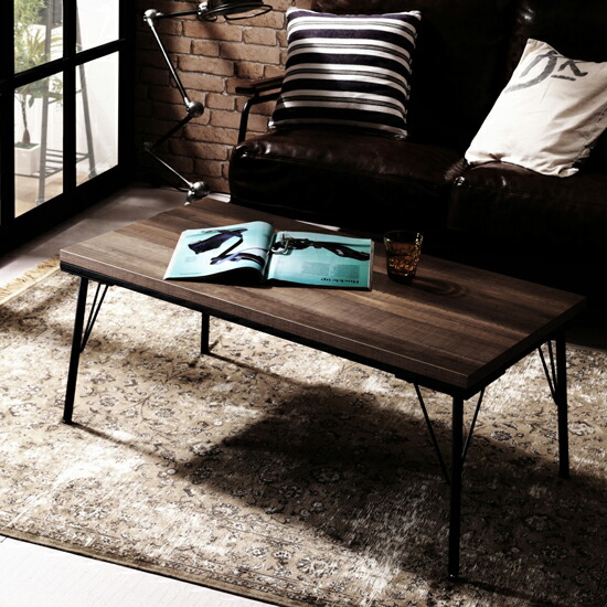 楽天市場】ヴィンテージ調 ウッド＆アイアン こたつ テーブル 100×50cm