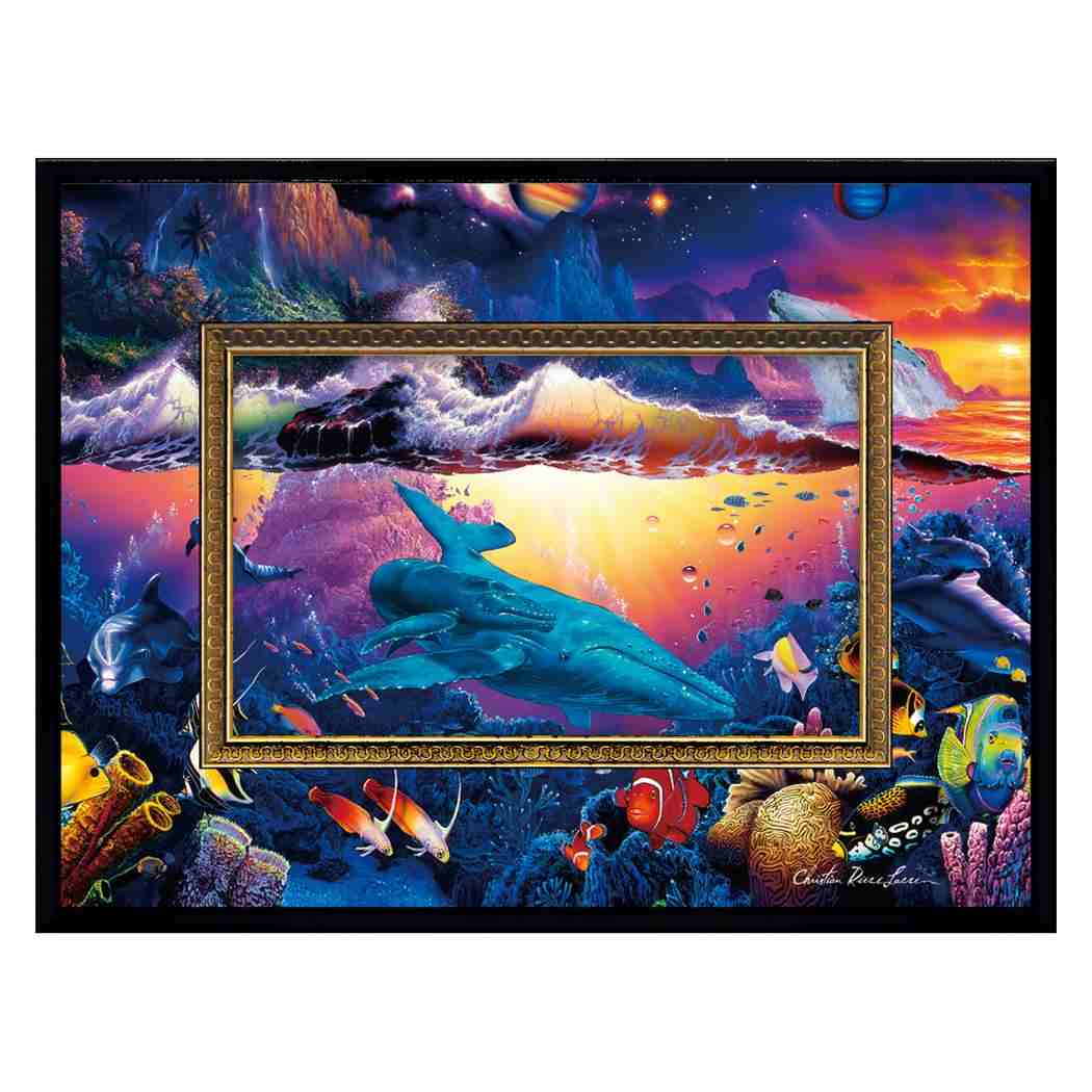 値下げ】クリスチャン・ラッセン 風景画 油絵 M10 額付き 手描き 肉筆