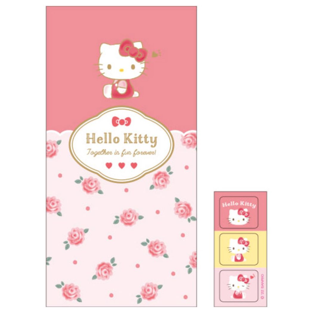 未使用 ハローキティ ポチ袋、メッセージカード入れ16点セット シール