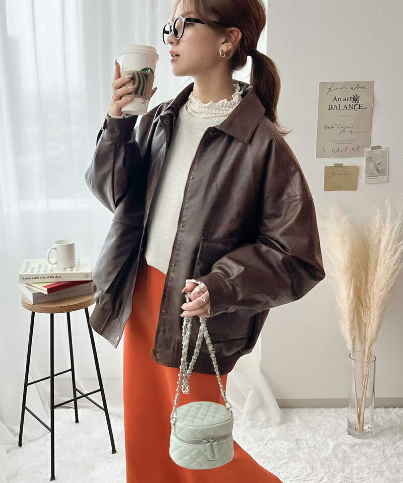 雰囲気抜群 短丈 90s レザージャケット ショップ 古着 vintage 本革 A2