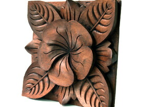 楽天市場】木彫りのレリーフ(プルメリア) 【 アジアン バリ 木製