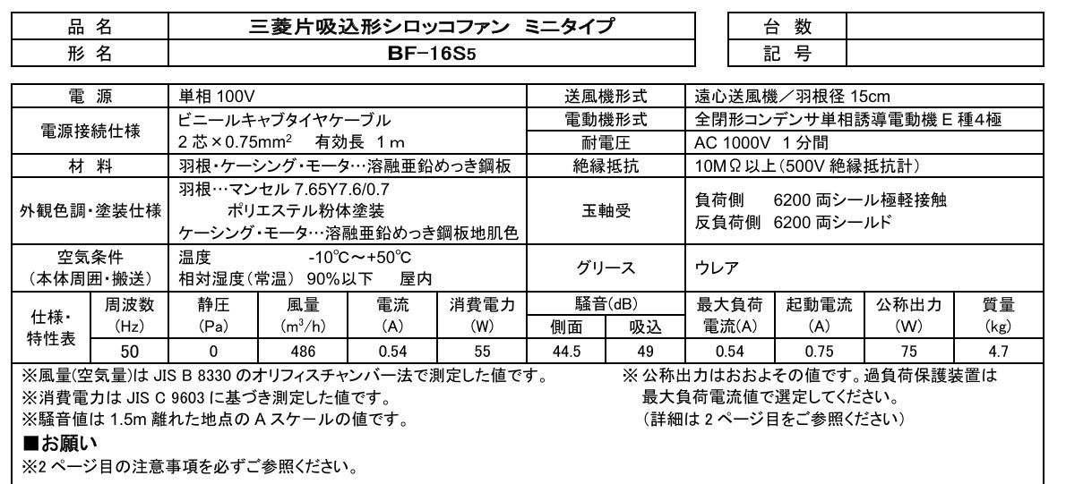 楽天市場】三菱 mitsubishi 換気扇 【BF-16S5】 産業用送風機 [本体]片