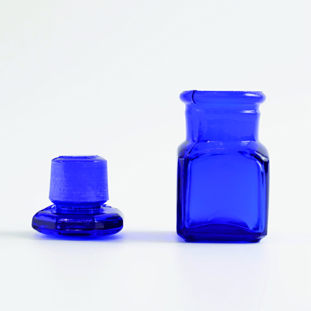 楽天市場】堀内製作所 歯科用ガラス リーグラス レトロ薬瓶 ブルー 縦