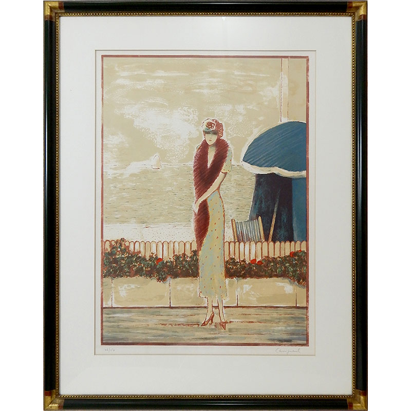 ピエール.カシニョール リトグラフ 赤い木立 102/150 サイン入り