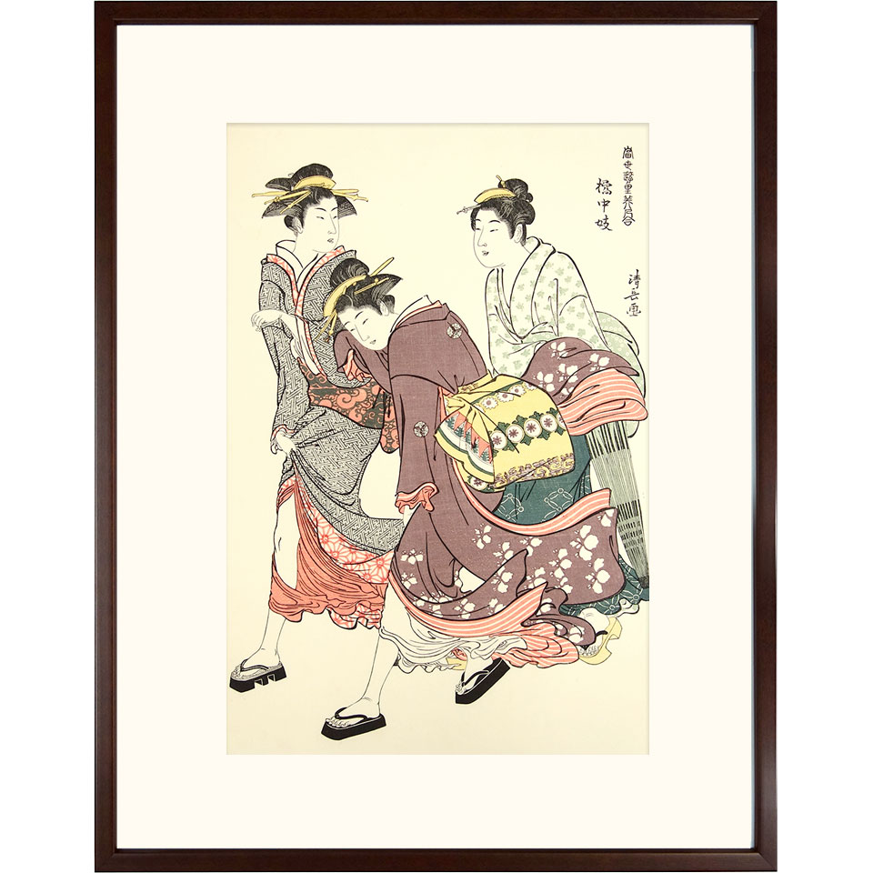 楽天市場】鳥居清長「当世遊里美人合 橘中妓」1967年 アダチ版画 複刻