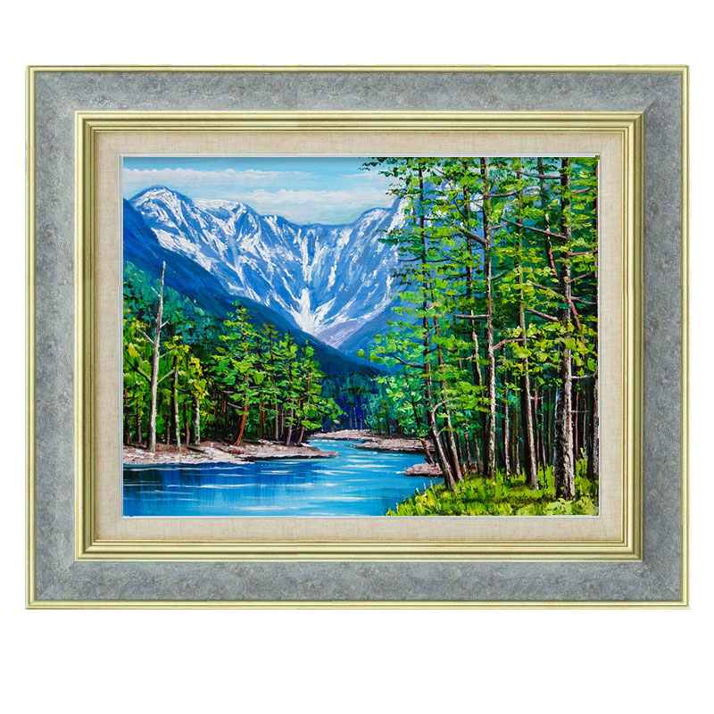 昭和レトロ 大型額縁 肉筆 岸壁の松 海 風景画 油絵 油彩画 絵画 アート