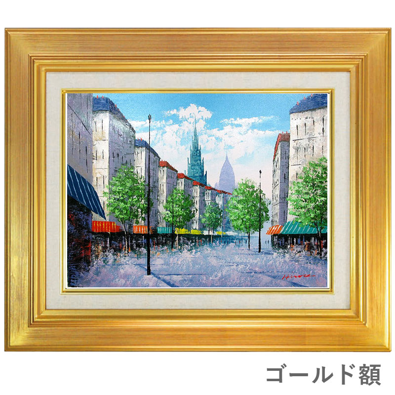 油彩画 油絵 絵画 カフェテリア M8号 ヨーロッパ風景画 夜のカフェ