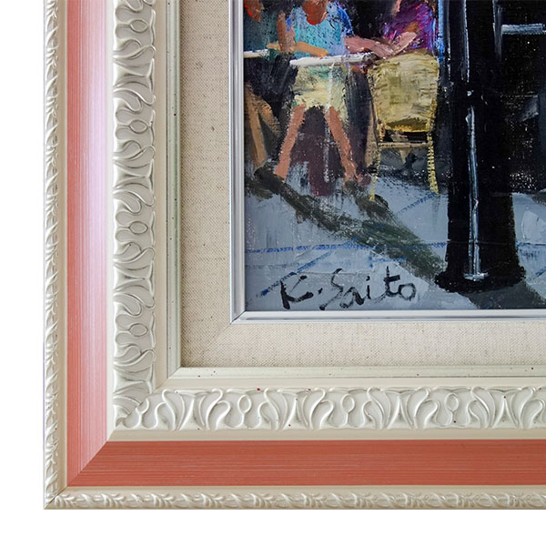 楽天市場】F20号 油彩画 斉藤要 「午後のカフェ」 油絵 額入り 大型