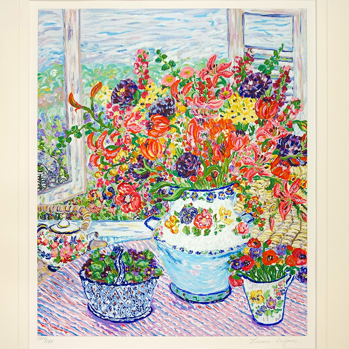 レスリー・セイヤー「ハッピー・リリーズ」シルクスクリーン 直筆