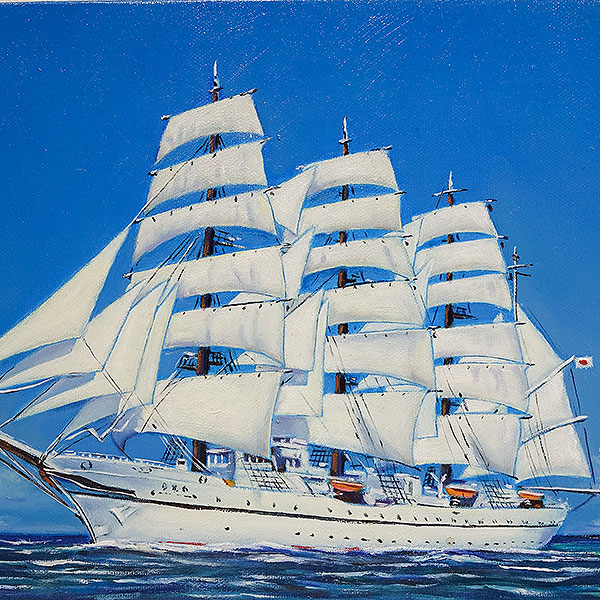 正月の漁村」A 房州川津浜 F6 '68 油絵 絵画 油彩画 日の丸 国旗 正月